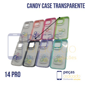 CAPA TRANSPARENTE CANDY CASE IPHONE 14 PRO