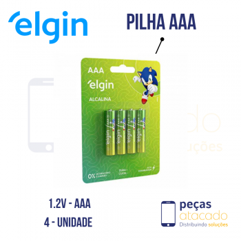 PILHA ALCALINA PALITO AAA X 4 ELGIN