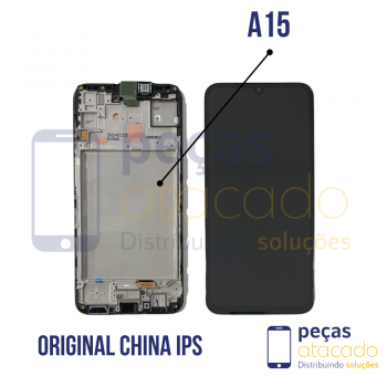 S-1031 FRONTAL SAMSUNG A15 4G (A155) A15 5G (A156) COM ARO PRETO ORIGINAL CHINA IPS