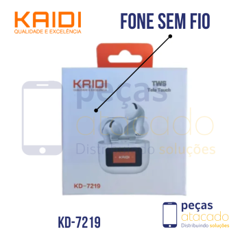 FONE DE OUVIDO SEM FIO COM TELA KAIDI KD-7219