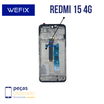 S-1124 FRONTAL XIAOMI REDMI 15 4G COM ARO PRETO WEFIX IPS