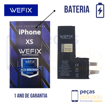 BA-0104 BATERIA WEFIX IPHONE XS (A1920) ANATEL (SEM FLEX) (1 ANO DE GARANTIA)