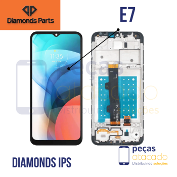 S-1040 FRONTAL MOTOROLA MOTO E7 (XT2095) COM ARO DIAMONDS IPS