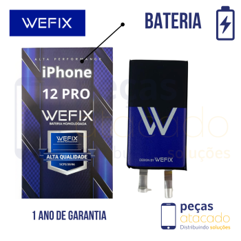 BA-0728 BATERIA WEFIX IPHONE 12 | 12 PRO (A2403) ANATEL (SEM FLEX) (1 ANO DE GARANTIA)