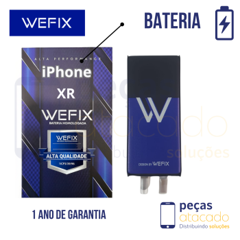 BA-0114 BATERIA WEFIX IPHONE XR (A1984) ANATEL (SEM FLEX) (1 ANO DE GARANTIA)