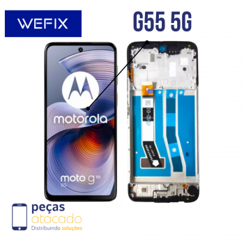 S-0078 FRONTAL MOTOROLA MOTO G55 5G (XT2435) COM ARO PRETO WEFIX IPS
