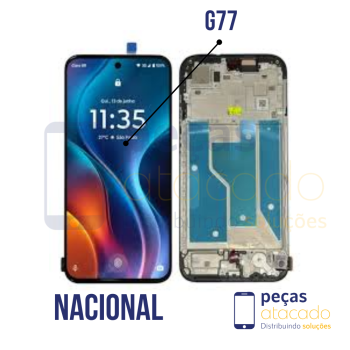 S-0392 FRONTAL MOTOROLA MOTO G77 COM ARO PRETO ORIGINAL NACIONAL