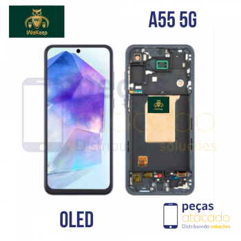 S-0334 FRONTAL SAMSUNG A55 5G (A556) COM ARO ROXO OLED WE KEEP