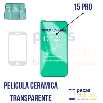 P-0769 PELICULA IPHONE 15 PRO CERAMICA TRANSPARENTE
