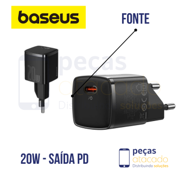 FONTE BASEUS CUBE PD 20W EU PRETO