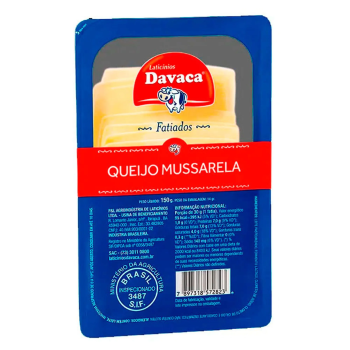 Queijo Mussarela fatiado 150g Davaca
