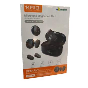 Microfone Lapela TipoC IOS duplo wireless Kaidi KMF1-AC