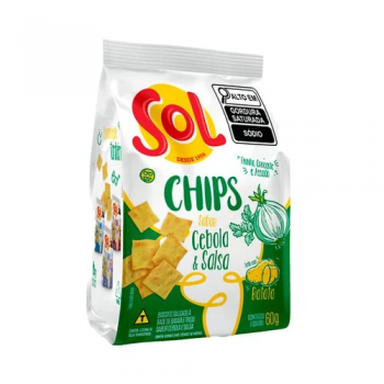 Snack Chips Cebola e Salsa SOL 60g biscoito