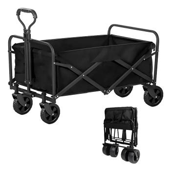 Carrinho Multiuso Para Camping 100kg Dobrável Preto