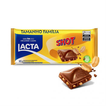 Barra Chocolate Shot 145g Lacta Tamanho Familia