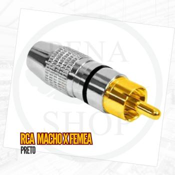 Adaptador audio RCA macho PGRC0012 preto