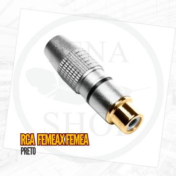 Adaptador audio RCA femea JCRC00 preto