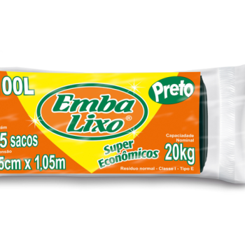 Saco de lixo 100l 20kg 75x105cm azul Embalixo 25 unidades