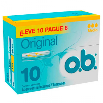 Absorvente OB medio Leve 10 pague 8