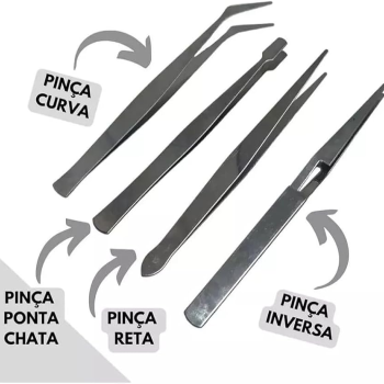 Kit Pinça 4 unidades aço BOM-3620