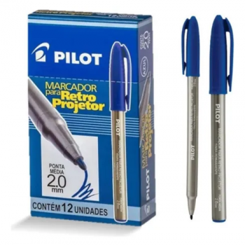 Marcador retroprojetor azul Pilot 2mm permanente