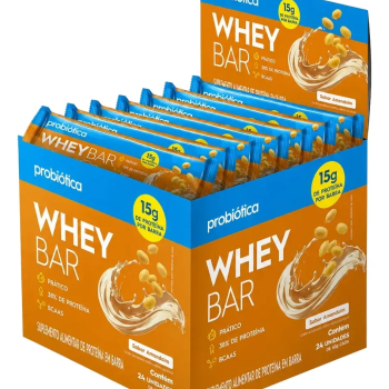 Barra Probiotica 15g WheyBar amendoim 40g