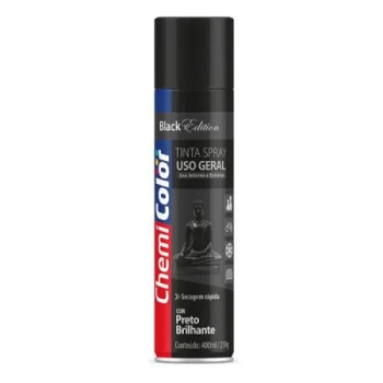 Tinta preto spray 400ml Chemicolor fosco