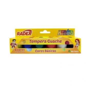 Tinta Guache Escolar 15Ml 6 Cores Radex