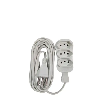 Extensão Elétrica 3 tomadas 2m Jetcon branco