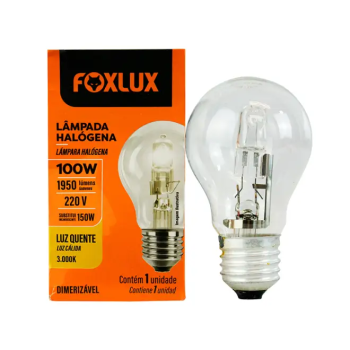 Lampada Halogena 220V 100W 3000K quente dimerizável  HC100.2Foxlux