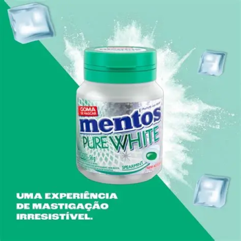 Goma mascar Mentos Pure White spearmint 28 unidades