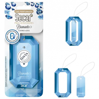 Tag perfumada diamantes Cedro Azul cheirinho