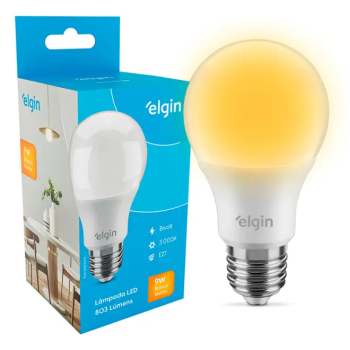 Lâmpada LED 9W E27 Elgin 3000k frio amarelo