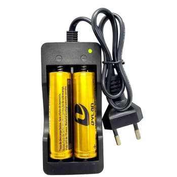 Carregador Duplo Bateria 18650 Lanterna Tática Bivolt LPJ-A02 110V