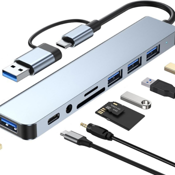 HUB Tipo C USB 3.0 Tomate MST-015 8 portas