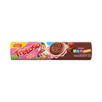 Biscoito Treloso 120g Chocolate com Morango recheado