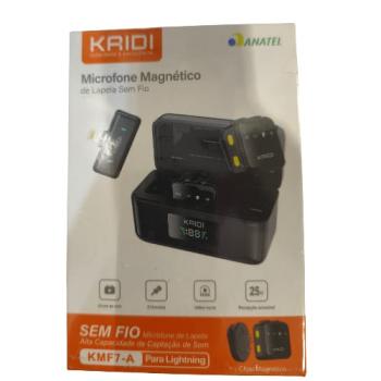 Microfone Lapela IOS duplo wireless KAIDI KMF7-A Lightining