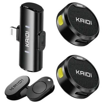 Microfone Lapela IOS duplo wireless Kaidi P4-4