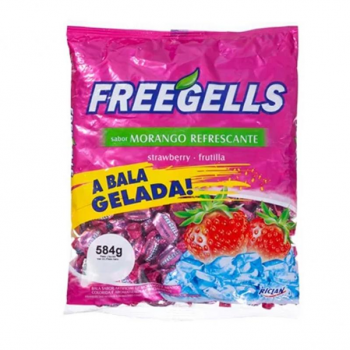 Saco balas Freegels 475g morango