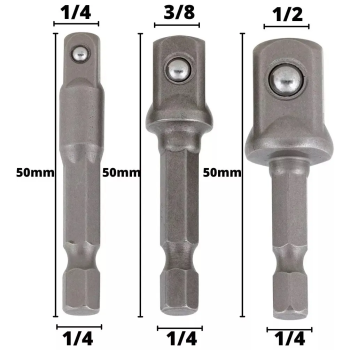 Jogo adaptador soquete BOM-5053 3 peças 1/2 3/8 1/4