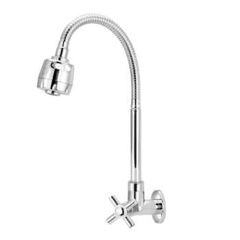 Torneira Pia parede Bica Móvel 1/4 Volta cromada Gourmet slim Stoc