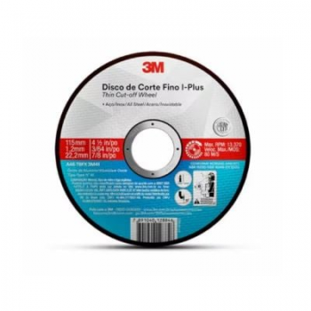 Disco de corte aço inox 4.1/2 1,6x115x22,2mm 3M
