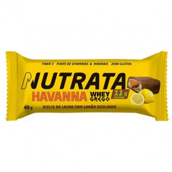 Barra Nutrata 11g proteina Whey Grego Havanna Doce de leite limao siciliano