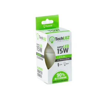 Lâmpada LED 15W E27 Techluz 6500k quente branca