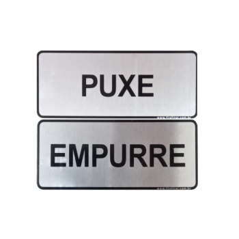 Placa aluminio Puxe Empurre 9x20cm BOM-7544