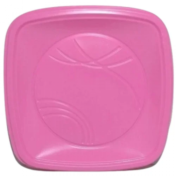 Prato descartável bio rosa 15cm 10 unidades Trik Trik quadrado