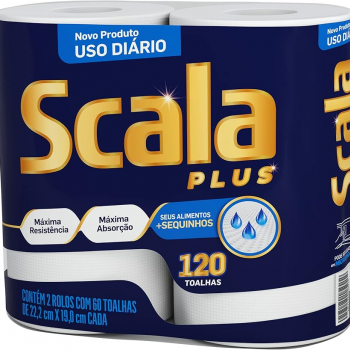 Papel toalha Scala Plus 120 Toalhas 2 Rolos