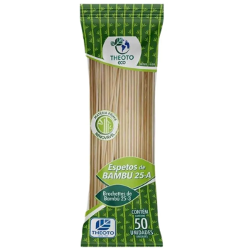 Palito churrasco Theoto 50 unidades 25cm