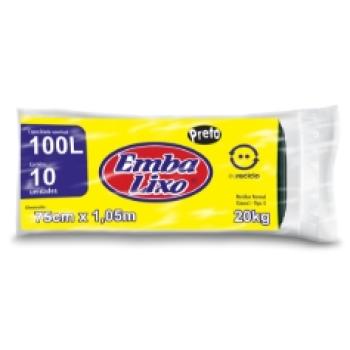 Saco de lixo 100l 75x105cm 10 unidades Embalixo
