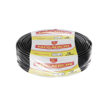 Cabo fio flexivel 2,5mm preto Megatron 100m